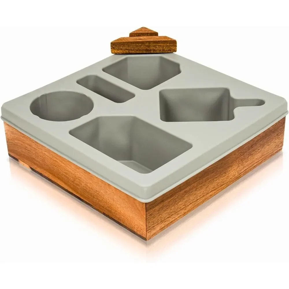 Mason & Meadow Couch Caddy Silicone Lined Acacia Wood NIB